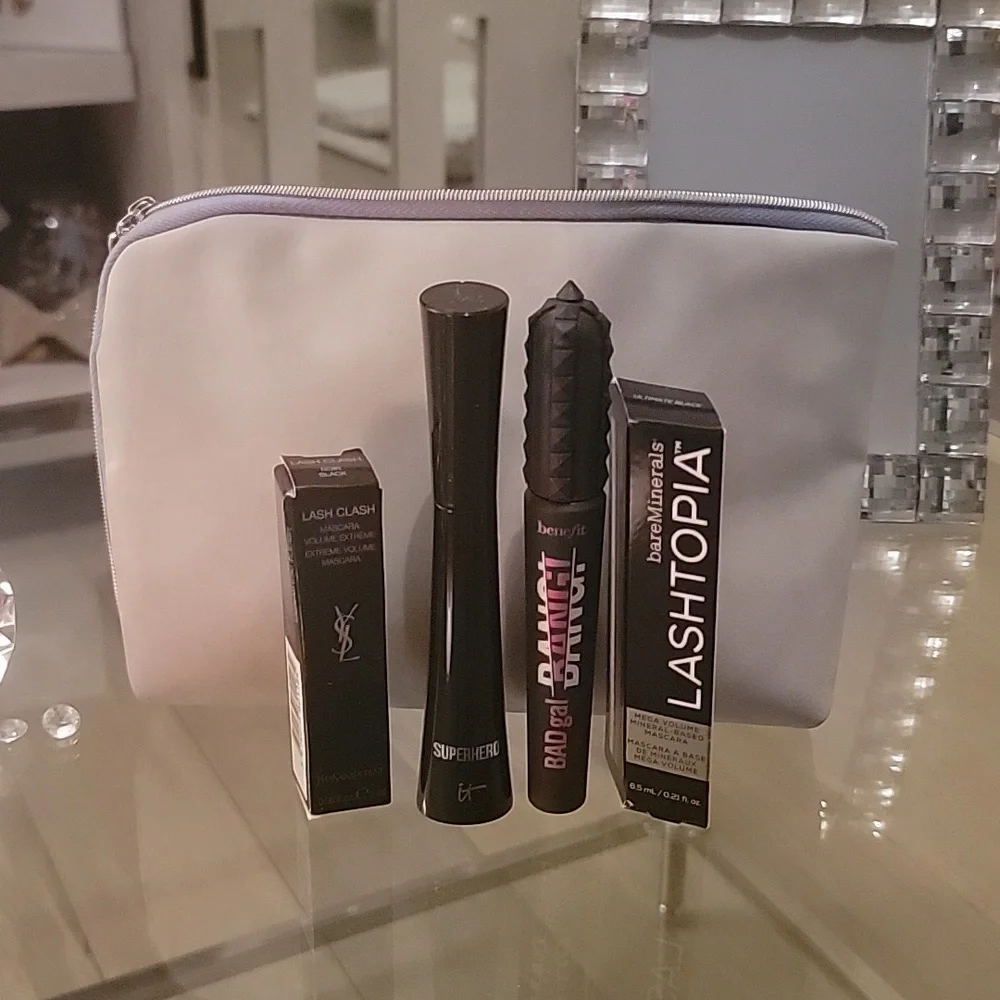 Benefit, IT Cosmetics, YSL, & Bareminerals mascara bundle with brand new bag! - Picture 1 of 16